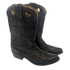 Durango Western Boots Mens 11 D Black Leather Pointed Toe Cowboy Rodeo DB585